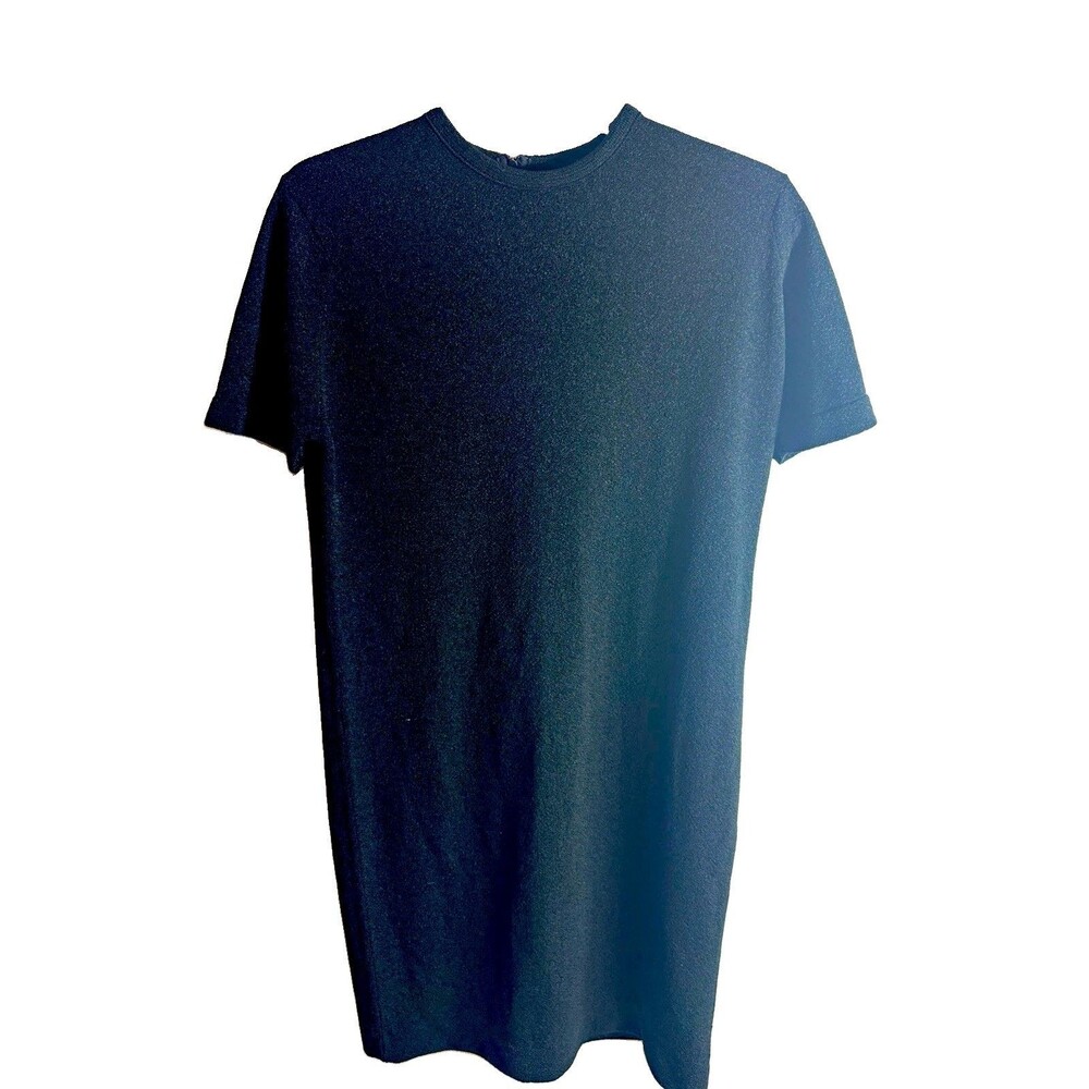 Talbot Travelers Black Knit Sheath Dress Short Sleeve Crew Neck Knee 12